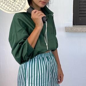 Nan Nin French Twill Rocco Popover (Emerald Green in Small)